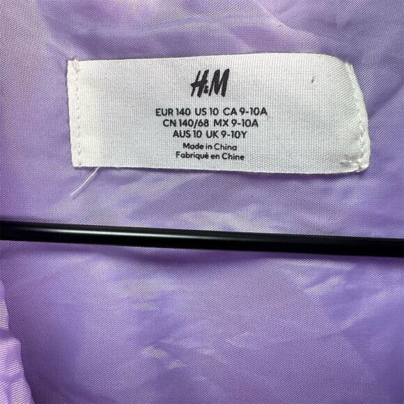 H&M Girls Purple Playful Flip Sequin Bomber Jacket Whimsical Cat Design Sz10-12 - Picture 2 of 16